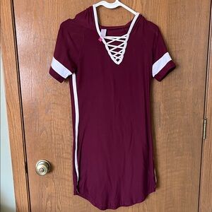 No Boundaries Maroon Top with White Straps